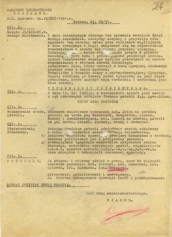 Rozkaz wydany przez Stanisława Grabowskiego „Wiarusa” 25 grudnia 1951 r. (fot. Archiwum IPN O/Białystok).